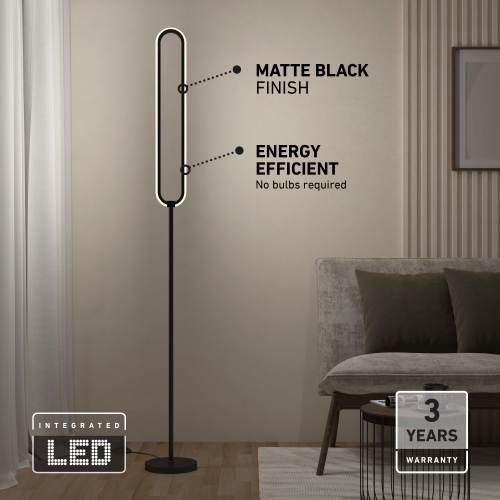 Leni Floor Lamp Black 3000K