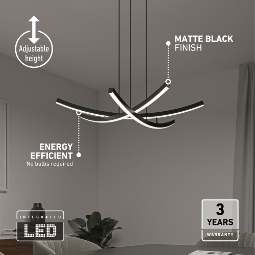 Orly LED Pendant 5CCT Black