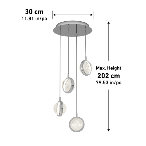 Avalon 4L pendant Chrome 3CCT