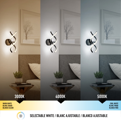 DNA Sconce LED Wall Light 3CCT Black