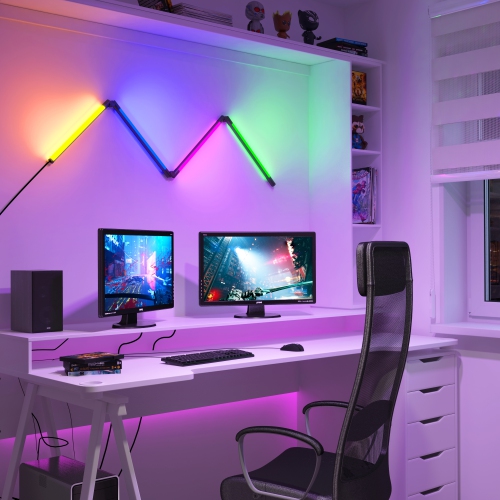 Lampadaire de jeu intelligent LED RVB pliable de Fitch