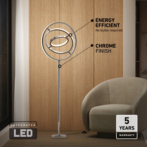 Pivot LED Floor Lamp Chrome 3CCT