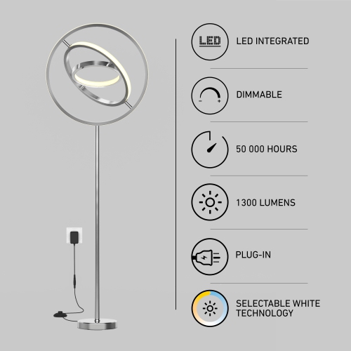 Pivot LED Floor Lamp Chrome 3CCT