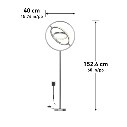 Pivot LED Floor Lamp Chrome 3CCT