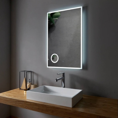 SERA BATHROOM Mirror 24" LED M-1039 with Magnifying Mirror - Frosted