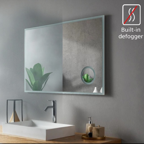 Miroir de SALLE DE BAIN DE 48&nbsp;po LED M-1039 avec loupe, fonction antibuée – givrée