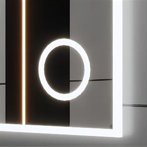 Miroir de SALLE DE BAIN DE 48&nbsp;po LED M-1039 avec loupe, fonction antibuée – givrée