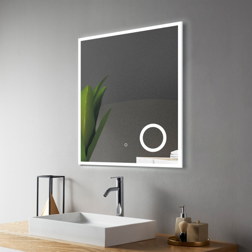 SERA BATHROOM Mirror 30" LED M-1039 with Magnifying Mirror, Anti-fog function - Frosted
