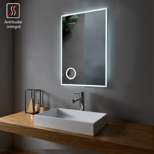 SERA BATHROOM Mirror 30" LED M-1039 with Magnifying Mirror, Anti-fog function - Frosted