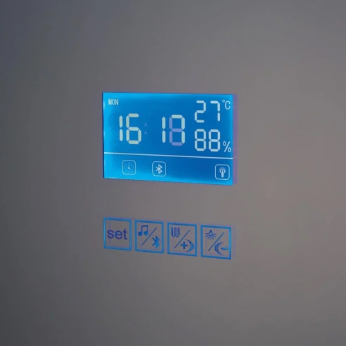 Miroir de SALLE DE BAIN DE 36 po LED rétroéclairé M-971 avec temps, température, désembueur, Bluetooth, haut-parleurs intégrés, Écran intégré -