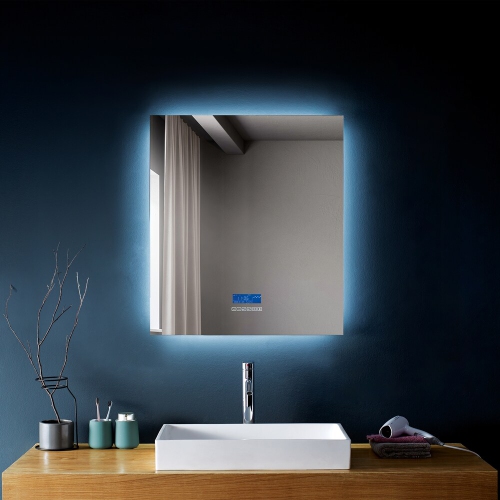 Miroir de SALLE DE BAIN DE 30&nbsp;po LED rétroéclairé M-971 avec temps, température, désembueur, Bluetooth, haut-parleurs intégrés, Écran intégré -