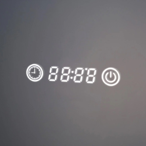 Miroir de SALLE DE BAIN DE 48&nbsp;po LED M-205 6000K blanc froid, temps et température avec antibuée, bord givré