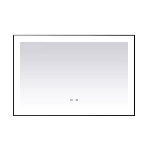 Miroir de SALLE DE BAIN DE 60&nbsp;po LED M-36 à bord givré – Cadre noir