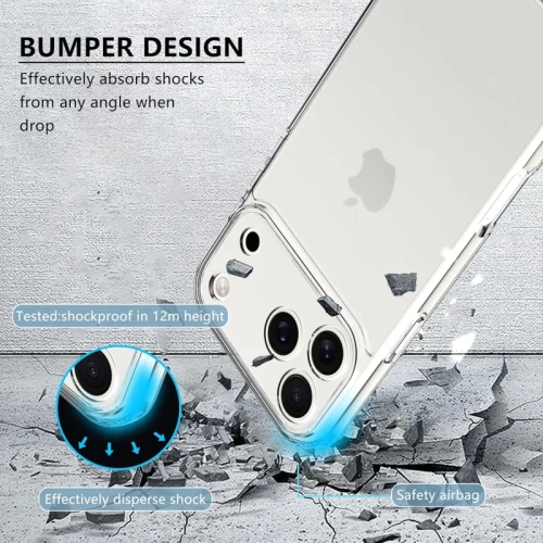 Designed for iPhone 17 Pro Max 5G Case, Clear Anti-Yellowing Phone Cover with 2 Pack 9H Tempered Glass Screen Protector, Military Grade Drop