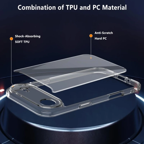 Designed for iPhone 17 Air 5G Case, Clear Anti-Yellowing Phone Cover with 2 Pack 9H Tempered Glass Screen Protector, Military Grade Shockproof,