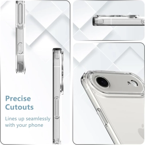 Designed for iPhone 17 Air 5G Case, Clear Anti-Yellowing Phone Cover with 2 Pack 9H Tempered Glass Screen Protector, Military Grade Shockproof,