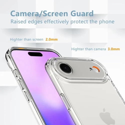 Designed for iPhone 17 Air 5G Case, Clear Anti-Yellowing Phone Cover with 2 Pack 9H Tempered Glass Screen Protector, Military Grade Shockproof,