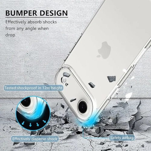 Designed for iPhone 17 Air 5G Case, Clear Anti-Yellowing Phone Cover with 2 Pack 9H Tempered Glass Screen Protector, Military Grade Shockproof,