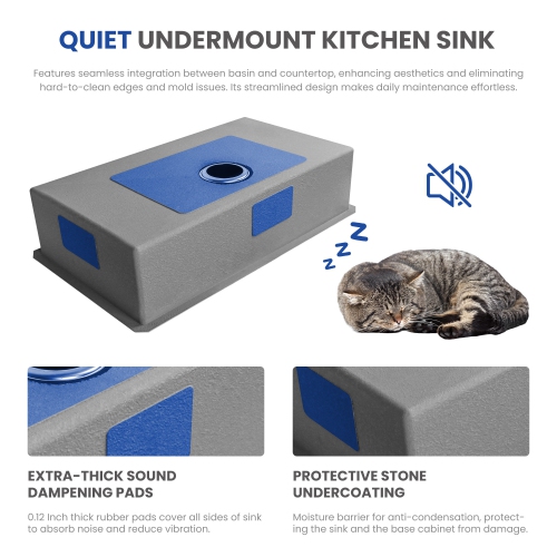 32x19 Inch Undermount Single Bowl Kitchen Sink in Brushed Stainless Steel, 3.0mm Thick with R10 Corners, Drain Assembly & Grid Basket Included