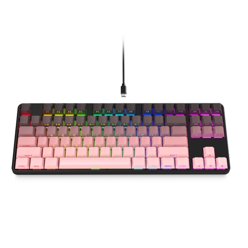 Mechanical keyboard plug-in three-mode red axis e-sports game desktop notebook universal, wired and wireless keyboard rechargeable RGB gaming