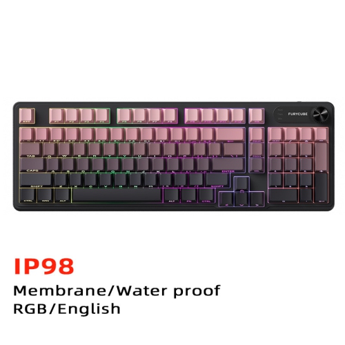 Mechanical Feel Waterproof Keyboard for PC Gaming and Esports, Wired Quiet Keyboard - 98 Keys/BlackBerry Side Engraved B [Wired] RGB/Waterproof