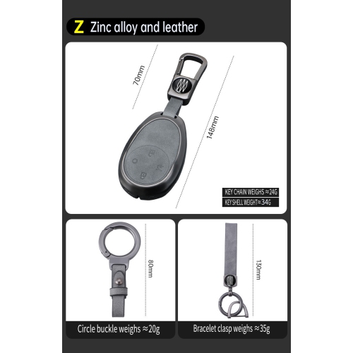 Suitable for Toyota Platinum 3X key cover 2025 GAC BZ3X car remote control key bag - single bag + leather rope buckle