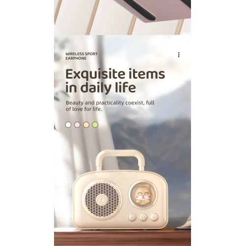 Creative Retro Space Capsule Bluetooth Speaker, High-End Nostalgic Home Subwoofer, C-270 Wireless Speaker, Portable Bluetooth Speaker - C270 Yellow