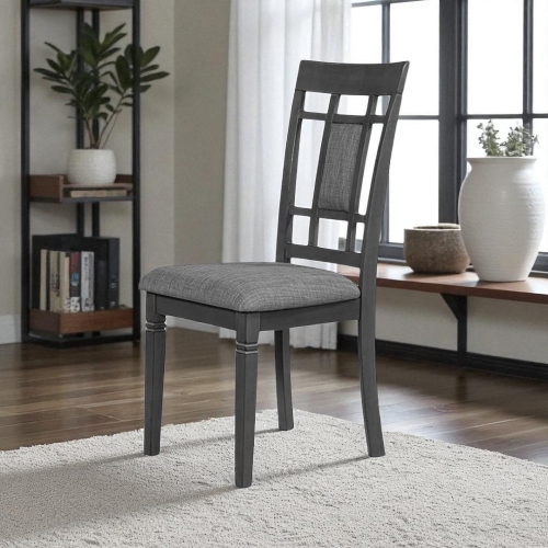 Ensemble table de salle à manger en bois Alexia pour 4 avec chaises recouvertes de polyuréthane - Gris