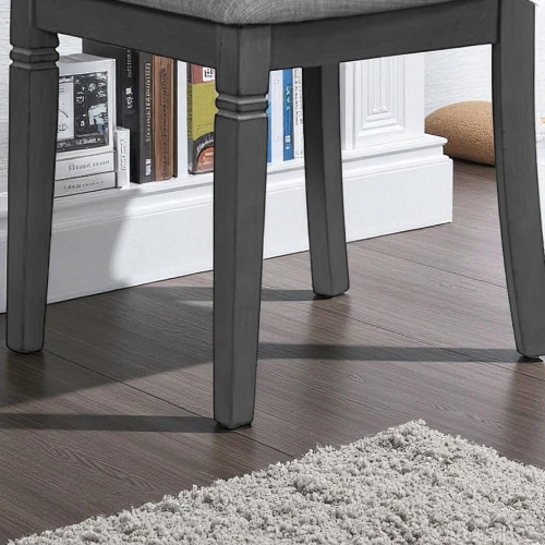 Ensemble table de salle à manger en bois Alexia pour 4 avec chaises recouvertes de polyuréthane - Gris