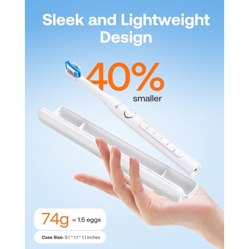 Bitvae Ultrasonic Electric Toothbrushes for Adults and Kids, ADA Accepted Rechargeable Travel Sonic Toothbrush with 8 Brush Heads, 5 Modes, Holder