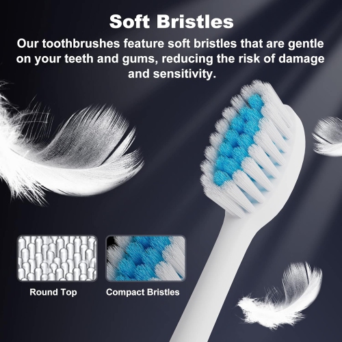 Electric Toothbrush for Kids with Holders,2 Pack Sonic Toothbrush with 10 Heads, 6 Modes, IPX7 Waterproof, Smart Timer, 2 Hours Charge for 60 Days