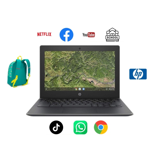 Refurbished, HP Chromebook 11 G8, Perfect for School, 11.6" HD IPS, 4GB RAM, 32GB eMMC, WiFi/Bluetooth, Webcam/Mic, 45W Type-C Charger, 20L Backpack,