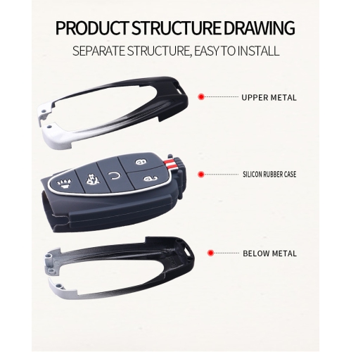 Suitable for Chevrolet Cruze key cover, Kobo Suburban Explorer Trailblazer Cruiser key cover - Type A five-button single package + key chain