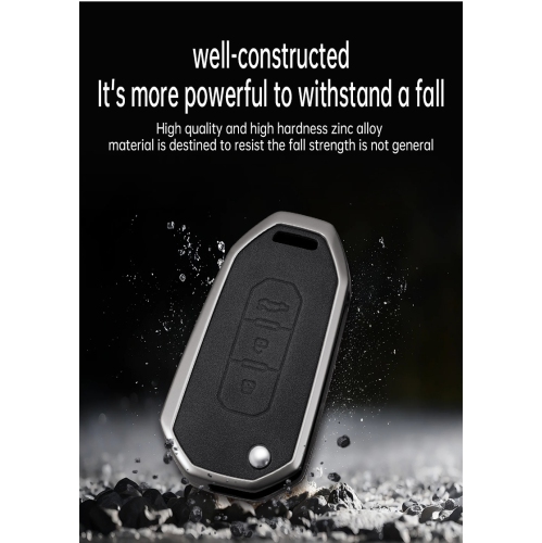 Suitable for Jiangling Ford Territory Plus Folding Territory S Key Bag Car Buckle Protector - Ford F Model [Meteorite Gray] + Wrist Strap Buckle