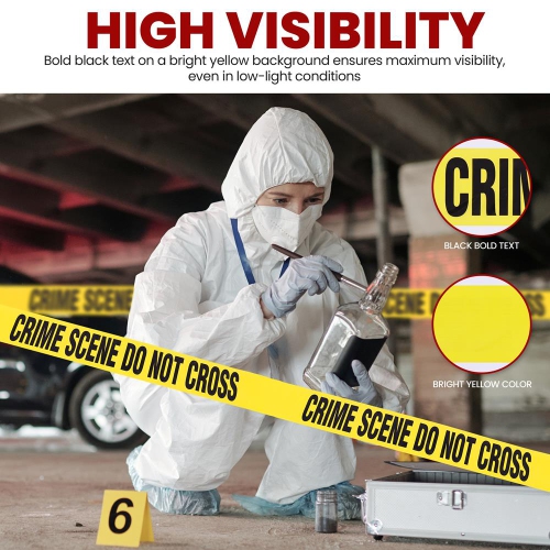 Pyle Caution Tape Yellow, Crime Scene Do Not Cross” 200 Meter Roll of Non-Adhesive Safety Barricade Warning Tape, Highly Durable & Visible for