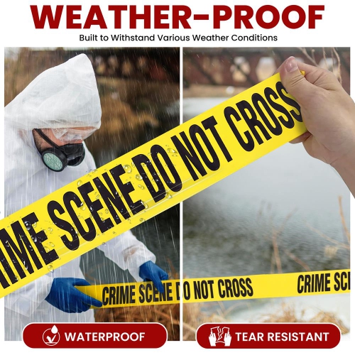 Pyle Caution Tape Yellow, Crime Scene Do Not Cross” 200 Meter Roll of Non-Adhesive Safety Barricade Warning Tape, Highly Durable & Visible for