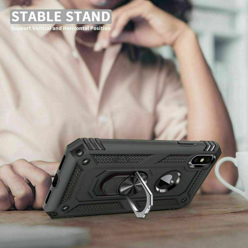 Étui Tasnim pour iPhone 12 mini avec protecteur d'écran double couche de protection militaire contre les chutes avec support magnétique, étui