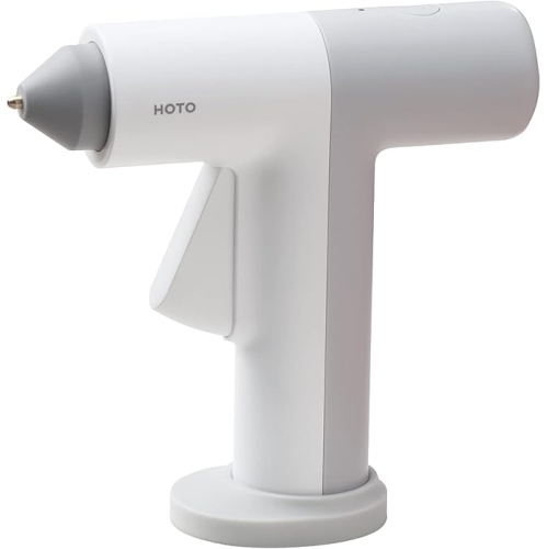 HOTO Hot Glue Gun, Cordless Mini Glue Gun with 10 Melt Glue Sticks, Manual Dispensing, 30S Heating Fast, USB-C Charging, Smart Power-Off, Suitable