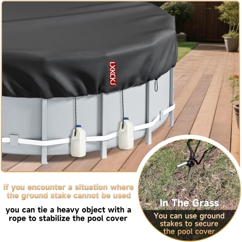 10 Ft Solar Covers for Above Ground Pools,Upgrade Inground Pool Cover Protector with Drawstring Design Increase Stability, Hot Tub Blanket Cover