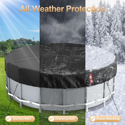 10 Ft Solar Covers for Above Ground Pools,Upgrade Inground Pool Cover Protector with Drawstring Design Increase Stability, Hot Tub Blanket Cover