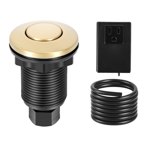VEVOR Garbage Disposal Air Switch Kit, 2.5" Sink Top Air Switch for Food Waste Disposal, Brushed Gold Stainless Steel ON/OFF Air Button for Stainless