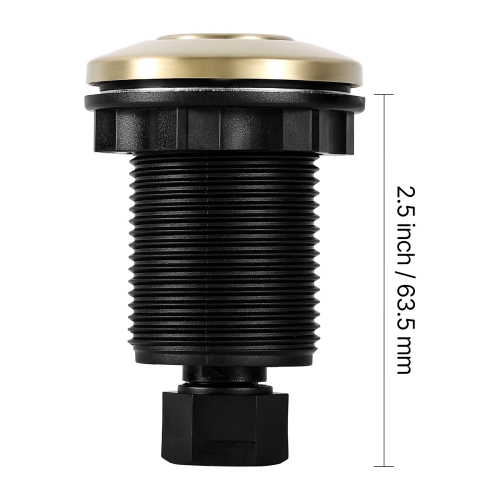 VEVOR Garbage Disposal Air Switch Kit, 2.5" Sink Top Air Switch for Food Waste Disposal, Brushed Gold Stainless Steel ON/OFF Air Button for Stainless