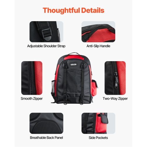 VEVOR 25.2L Welding Backpack, Welder Backpack for Tools and Helmet, 1680D High-Density Polyester Extreme Gear Pack with Helmet Bag, Multi-Purpose