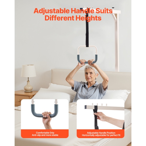 VEVOR 250 LBS Trapeze Bar for Bed Mobility, Heavy-Duty Steel Free Standing Trapeze Bar, Hospital Bed Pull Up Assist for Elderly & Disabled, Ideal for