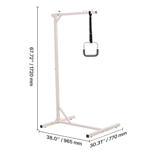 VEVOR 250 LBS Trapeze Bar for Bed Mobility, Heavy-Duty Steel Free Standing Trapeze Bar, Hospital Bed Pull Up Assist for Elderly & Disabled, Ideal for