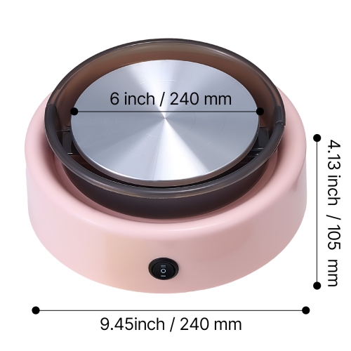 VEVOR Mini Pottery Wheel, 6 inch Turntable, Forward and Reverse Rotation, Adjustable Speed, Electric Clay Wheel for Kids and Beginners, with Shaping