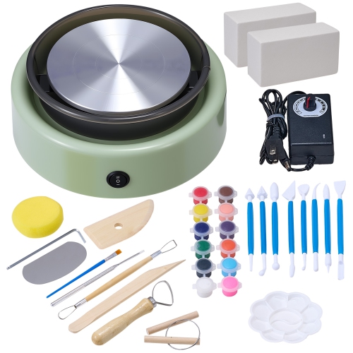 VEVOR Mini Pottery Wheel, 6 inch Turntable, Forward and Reverse Rotation, Adjustable Speed, Electric Clay Wheel for Kids and Beginners, with Shaping