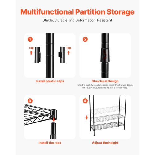 VEVOR 4 Tiers Over Washer and Dryer Storage Shelves, Laundry Room Drying Rack with Hanger Rod and Hooks, Two Rows Adjustable Washer Shelves Space