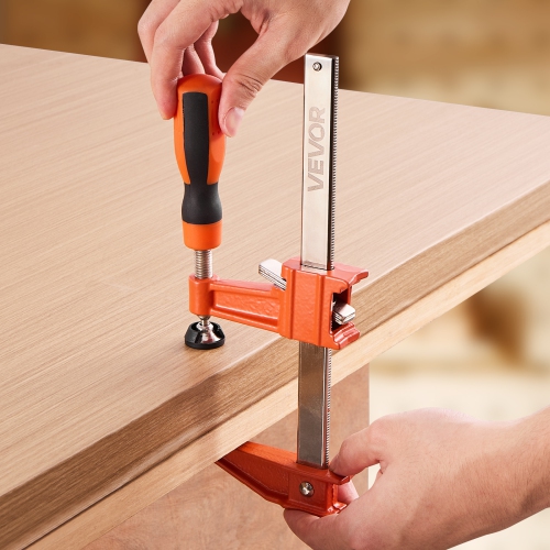 VEVOR 2-1/2 inch Depth Bar Clamps for Woodworking,2-Pack 6 inch and 2-Pack 12 inch,Lockable F-Clamp with 600 lbs Load Limit,Cast Iron and Carbon