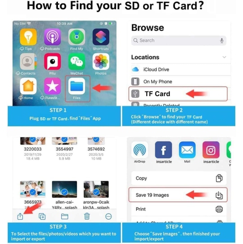 USB C SD Card Reader for iPhone 16 15, 3 in 1 USB-C Memory Camera Card Reader with SD MicroSD USB 3 Ports for iPhone 15 16, iPad Pro MacBook and More